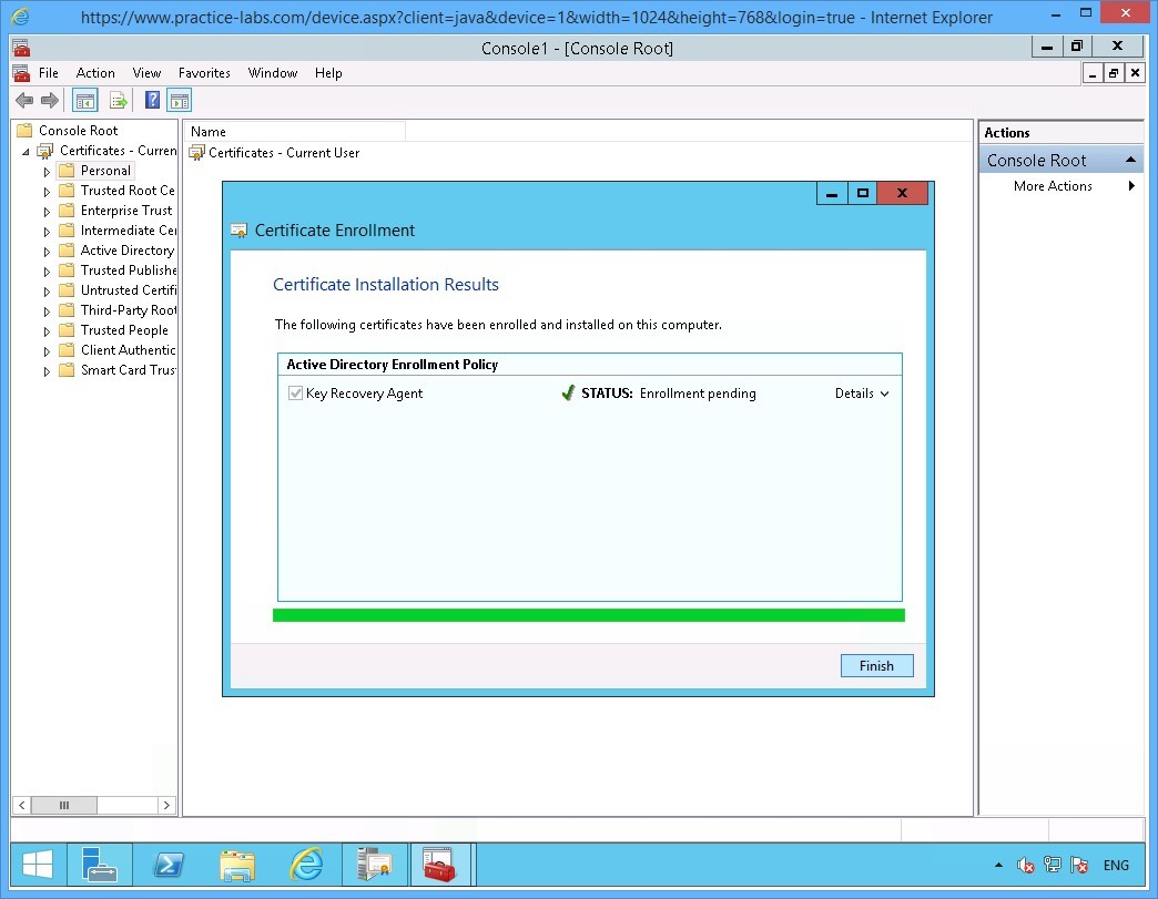 Practice Labs screenshot.